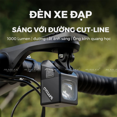 Đèn Xe Đạp Trước CYC-1000Pro độ sáng 1000 Lumens, pin dung lượng 5000 mAh, có remote điều khiển, sử dụng lên đến 12h tùy độ sáng, Chống Chói Đi Đêm Địa Hình Treo (Ko kèm pad đỡ ngược) - Mai Lee