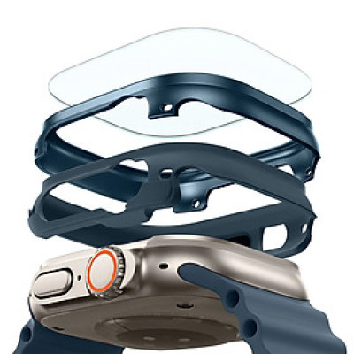 Ốp Titan và Kính Cường Lực Siêu Cứng ESR Armorite Protection Set Cho Apple Watch Ultra/ Ultra 2, Chống Sốc Chuẩn Quân Đội _ Hàng Chính Hãng