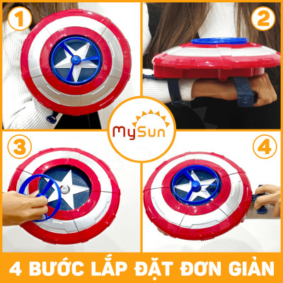 Khiên Captain America đội trưởng Mỹ đồ chơi cho trẻ em khiêng anh hùng siêu nhân chong chóng quay