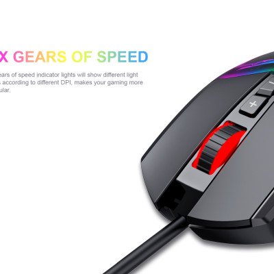 Chuột Gaming Có Dây Havit MS953/ 7 Chế Độ/ 700DPI/ Led RGB/ 20 Triệu Lần Nhấp Chuột - Hàng Chính Hãng