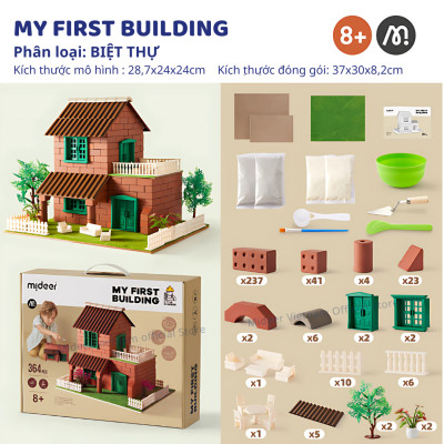 Đồ chơi lắp ráp xây nhà gạch mini mô phỏng Mideer My First Building, đồ chơi nhập vai kĩ sư xây dựng
