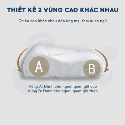 Gối cao su non người lớn EMA kèm vỏ sợi tre kháng khuẩn, thiết kế lượn sóng, chống đau cổ vai gáy