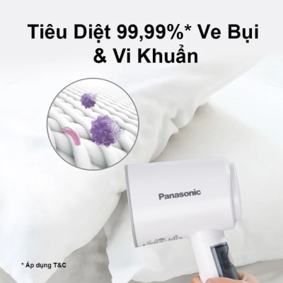 [ Hàng Chính Hãng ] Bàn Ủi Hơi Nước Cầm Tay Panasonic NI-GHD015WRA – Công Suất 1300W, Diệt Khuẩn, Là Phẳng Nhanh