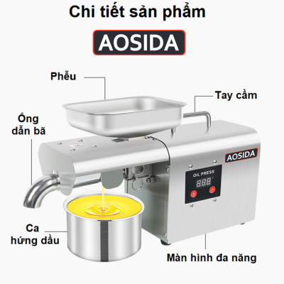 Máy ép dầu thực vật nóng và lạnh dùng trong gia đình. Thương hiệu Anh Quốc cao cấp AOSIDA - 999A. HÀNG CHÍNH HÃNG
