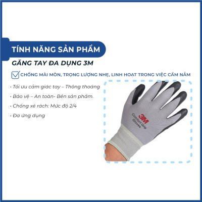 Găng tay đa dụng 3M. Bao tay bảo hộ lao động an toàn khi làm việc, lao động thao tác chuẩn xác