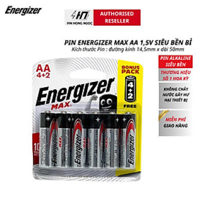 Vỉ 6 Viên Pin AA , Pin AAA Energizer Max 1,5V Alkaline - Hàng chính hãng