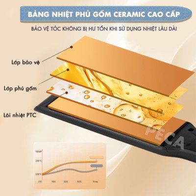 Máy duỗi tóc Kemei KM-3140 bảng nhiệt lớn 3.5 cm, điều chỉnh 5 mức nhiệt sử dụng được cho mọi loại tóc - Hàng chính hãng