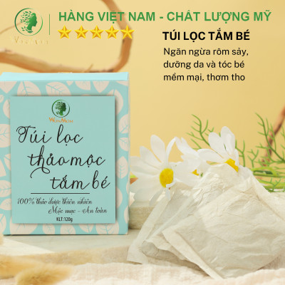 Túi lọc thảo mộc tắm bé ngăn ngừa rôm sảy, dưỡng da và tóc bé mềm mại Wonmom 120g ( 10 Túi/ Hộp )
