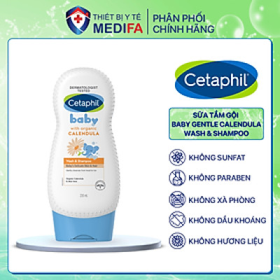 Cetaphil Baby tắm gội hữu cơ Organic - Cetaphil Baby Wash & Shampoo with Organic Calendula Hair & Body 230ml