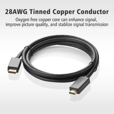 Ugreen UG10203DP101TK 3M Màu Đen Cáp chuyển đổi Displayport sang HDMI thuần đồng - HÀNG CHÍNH HÃNG