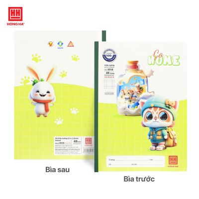 Lốc vở 4 Ô ly 48 trang School Go Home Hồng Hà - 0518