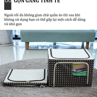 COMBO 2 TÚI ĐỰNG QUẦN ÁO KHUNG THÉP 88L-LIVING BOX 88L