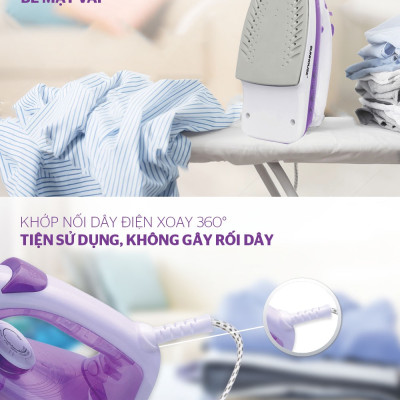 Bàn Ủi Hơi Nước Sunhouse SHD2063P (1600W) – Hàng Chính Hãng KM