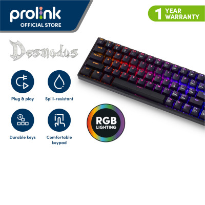 Bàn phím cơ PROLiNK GK6002M (Blue Switch), LED RGB 16 triệu màu, Full N-Key Rollover, Anti Ghosting cho tuyển thủ Esport - Hàng Chính Hãng