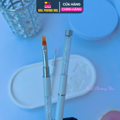 Cọ Ombre Cán Đá Sang Chảnh - Chuyên Dụng Làm Nail, Đầu Dẹt Lông Thưa, Cán Đá, Thiết Kế Đẹp, Tiện Dụng