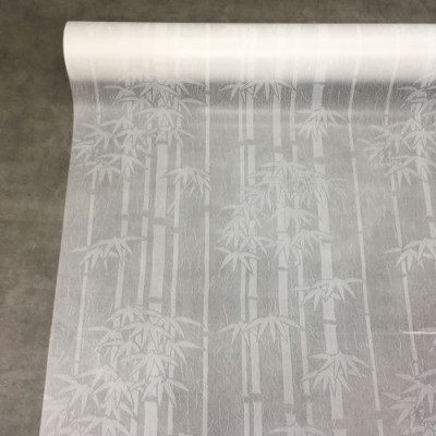 Giấy dán kính hình cây tre cây trúc màu trắng - khổ 90cm - có sẵn keo