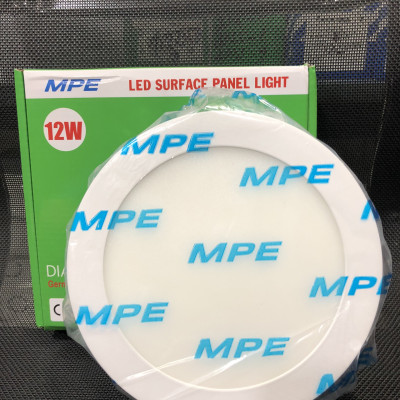 Đèn led panel ốp trần nổi tròn công suất 12W MPE (3 loại ánh sáng trắng-vàng-3 màu)