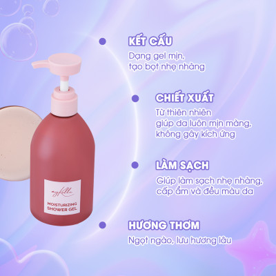 Sữa Tắm myKella Hương Nước Hoa Dưỡng Da Mịn Màng Chiết Xuất Thiên Nhiên An Toàn Cho Mọi Loại Da 500ml