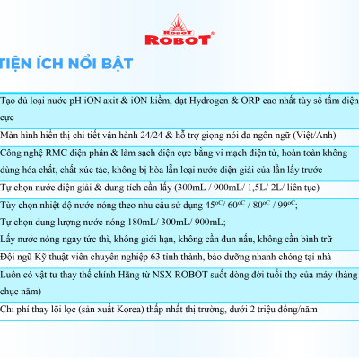 Máy Lọc Nước Điện Giải Ion Kiềm ROBOT IonQueen 912 Chế Độ Nóng Nguội Lạnh - Hàng Chính Hãng