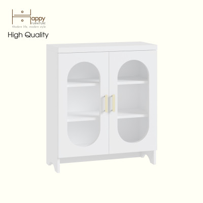 HAPPY FURNITURE , Tủ lưu trữ 2 cửa kính - CHEVY, TLT_047 , 70cm x 30cm x 82cm DxRxC
