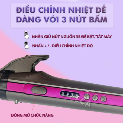 Máy làm tóc đa năng 4in1 Kemei KM-1397 điều chỉnh 4 mức nhiệt có thể duỗi tóc, uốn tóc, bấm xù chân tóc, uốn sóng hippie - Hàng chính hãng