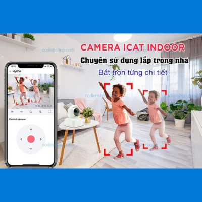 Camera Wifi Hunonic Icat 1080P Xoay 360 Độ, Theo Dõi Chuyển Động, Đàm Thoại 2 Chiều - Hàng Chính Hãng, Bảo Hành 2 Năm