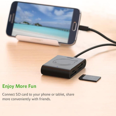 Ugreen UG20237CR101TK 1M màu đen hub USB 2.0 đa năng cho pc có thêm chức năng OTG cổng micro cho android - HÀNG CHÍNH HÃNG