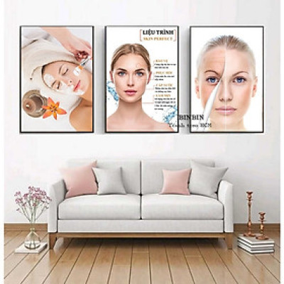 (HCM)Tranh treo tường trang trí decor spa chăm sóc phục hồi da mặt (tặng kèm đinh)