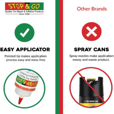 Chai vá lốp Stop&go / Keo tự vá lốp Stop và go / Chai keo tự vá lốp Stop and go hàng chính hãng, nhập khẩu Mỹ