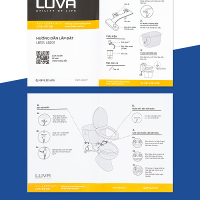 Vòi xịt vệ sinh thông minh LUVA BIDET LB101/LB201 xuất Hàn Quốc, BH 3 năm