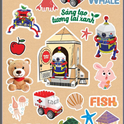 Bộ Đồ Chơi DIY TOONYKIDS Sở Thú Kì Diệu The Zoo TN00224-001 [Tặng Kèm Sticker]