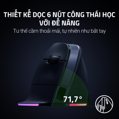 Chuột Pro Click V2 Vertical Edition | Công Thái Học | Không Dây | 30K DPI | 550 IPS | 5 Chế Độ Kết Nối | Led RGB | Hàng Chính Hãng