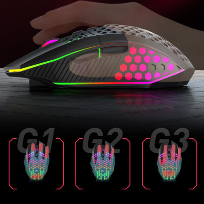 Chuột không dây chơi game PIXLINK X801 thiết kế độc lạ Led RGB đổi màu click chống ồn DPI 1600 - Hàng chính hãng/ Hàng nhập khẩu