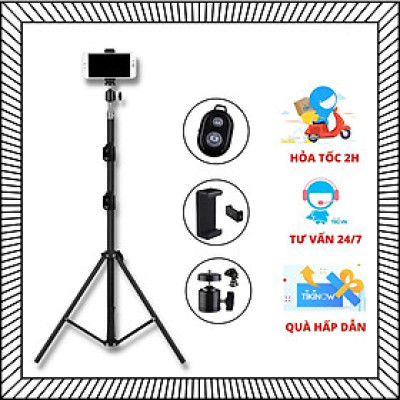 [TRIPOD] Cây Livestream Selfiecom - Hỗ trợ chụp ảnh, quay video, chơi tiktok, gắn đèn livestream - Tặng kèm remote bluetooth chụp ảnh- Hàng chính hãng