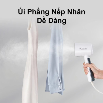 [ Hàng Chính Hãng ] Bàn Ủi Hơi Nước Cầm Tay Panasonic NI-GHD015WRA – Công Suất 1300W, Diệt Khuẩn, Là Phẳng Nhanh