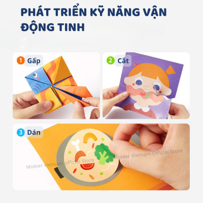 Sticker cho bé dán hình 3 cấp độ Mideer Let’s Play With Stikers