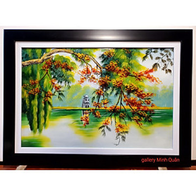 TRANH SƠN MÀI KHẢM TRAI , ỐC - CẢNH HÀ NỘI