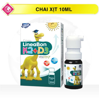 Siro nhỏ giọt LineaBon D3K2 tăng chiều cao, chống còi xương cho bé (Chai 15ml)