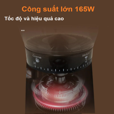 Máy xay hạt cà phê Espresso 31 chế độ Olodo cao cấp CG-001, công suất 165W - Hàng chính hãng