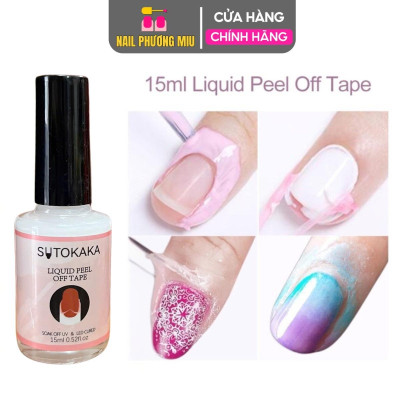 Sơn Chống Lem Viền Móng SUTOKAKA 15ml Cao Cấp, Chai Keo Lột Viền Chống Lem Sơn Móng Tay - Nail Phương Miu Nữ Women
