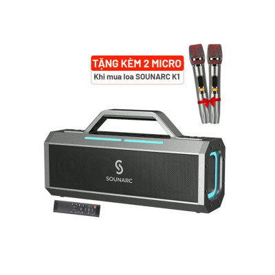 Loa karaoke kháng nước SOUNARC K1 (Tặng kèm 2 Micro) - Hàng Chính Hãng