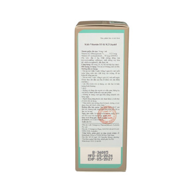 Thực phẩm bảo vệ sức khoẻ Kids Vitamin D3 & K2 Liquid - Bổ sung D3 – K2 Cho Bé 20ml