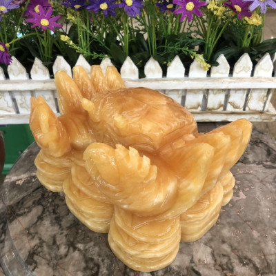 Tượng con Cua phong thủy đá ngọc hoàng long - Dài 20 cm