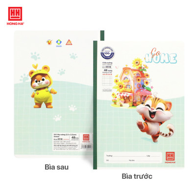 Lốc vở 4 Ô ly 48 trang School Go Home Hồng Hà - 0518