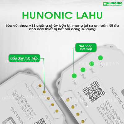 Công Tắc Wifi Lahu, Công Tắc Thông Minh Hẹn Giờ Không Cần Internet RTC HUNONIC, Công Suất Lên Đến 4000W - LAHU