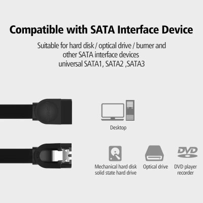 Ugreen UG30796US217TK 0.5M màu Đen Cáp truyền dữ liệu SATA 3.0 cao cấp - HÀNG CHÍNH HÃNG