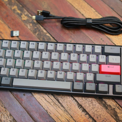 Bàn phím cơ không dây E-Dra EK368W V2 , Hotswap, E-Dra Switch (Brown/Red) - Hàng chính hãng