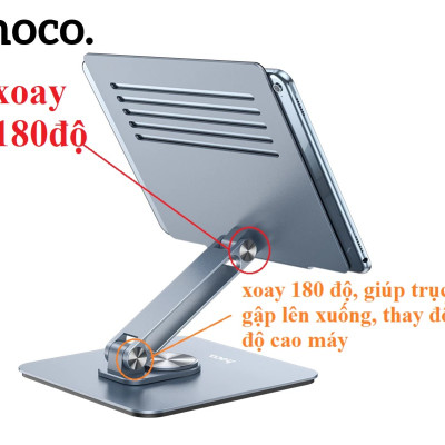 Giá đỡ dạng xếp hợp kim nhôm cao cấp cho laptop hoco PH52 PLUS _ Hàng chính hãng