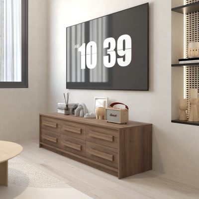 HAPPY FURNITURE , Tủ lưu trữ 6 ngăn kéo - RUBEL, THK_259, 160cm x 45cm x 46cm DxRxC