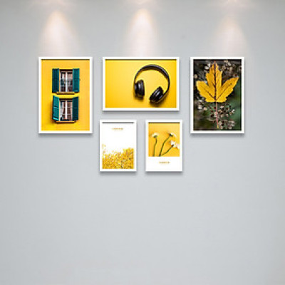 Bộ Khung Hình Kính Treo Tường Tặng Kèm bộ ảnh như hình mẫu, đinh treo tranh và sơ đồ treo PGC247